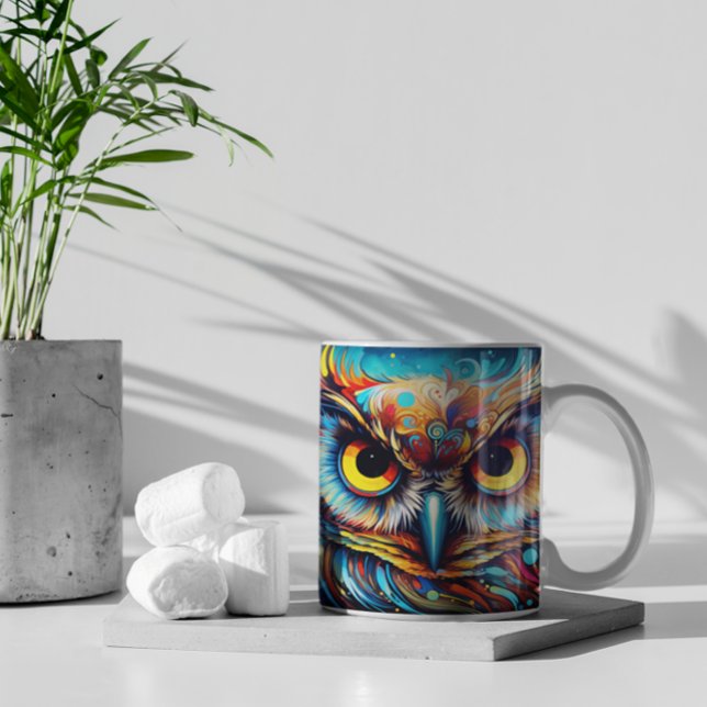 Taza De Café Lechuzas psicodélicas versión 11 Mug (Psychedelic Owls version 11 Mug
)