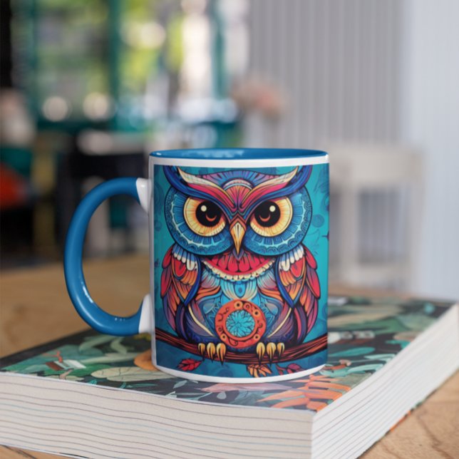 Taza De Café Lechuzas psicodélicas versión 3 Mug (Psychedelic Owls version 3 Mug
)