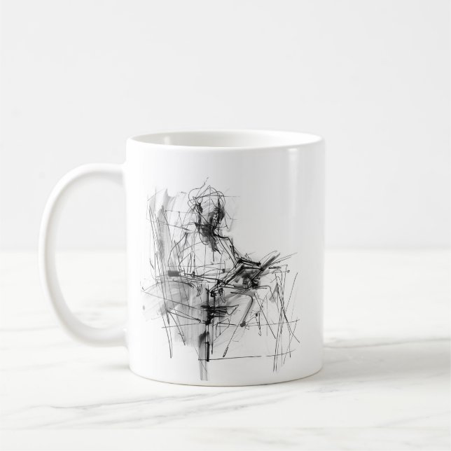 Taza De Café Lector de libros abstractos (Izquierda)