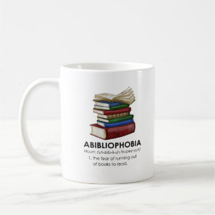 Taza De Café Lector de libros de lectura divertida Abibliofobia