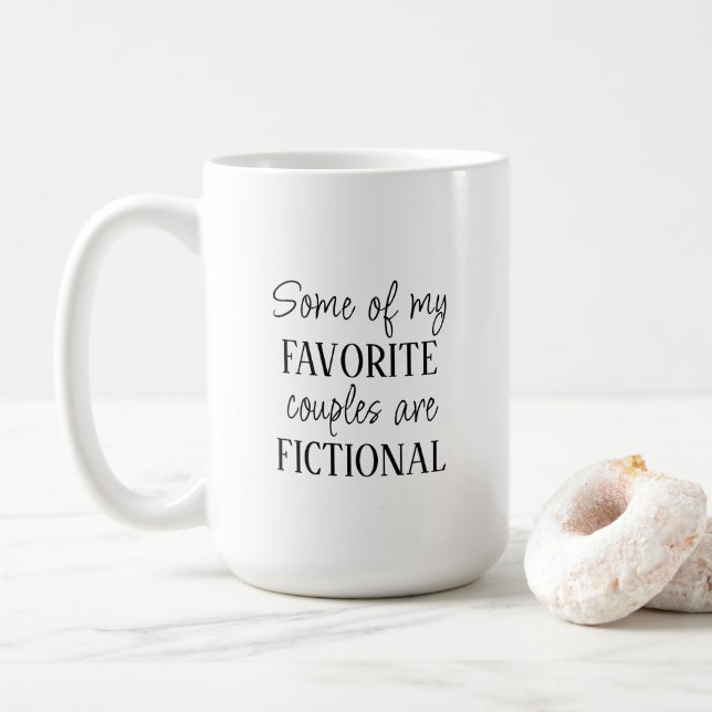 Taza De Café Lector de libros Parejas favoritas ficticias (Con donut)