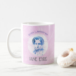 Taza De Café Lector De Retratos De Cute Rosa Jane Eyre Me Casé