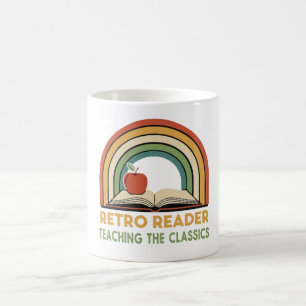 Taza De Café Lector retro enseñando clásicos   Años 70