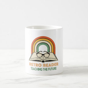 Taza De Café Lector Retro Enseñando El Futuro   Vintage 70s