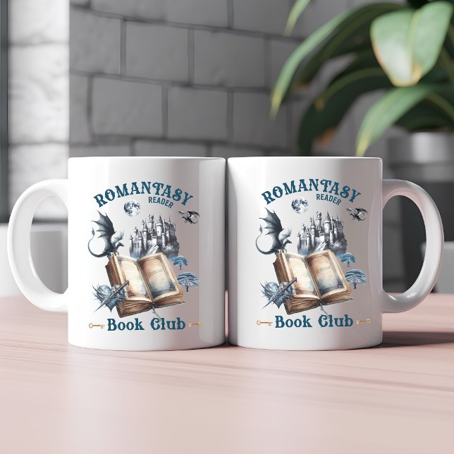 Taza De Café Lector romántico Dragon Book Club Castle (Subido por el creador)