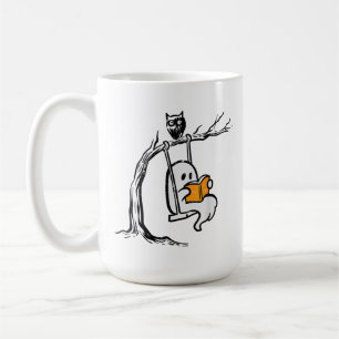 Taza De Café Lectura del columpio del fantasma de Halloween