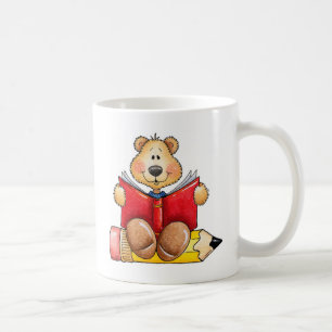 Taza De Café Lectura del oso de peluche