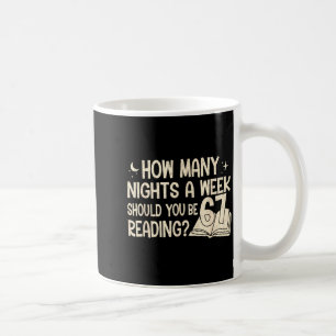 Taza De Café Lectura Divertida 67 Seis Siete Meme Libro Engliea