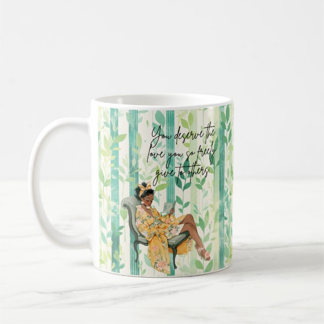 Taza De Café Lecturas acogedoras de Chica negro (Izquierda)