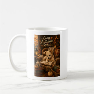 Taza De Café Lecturas acogedoras de otoño Perrito amante de los
