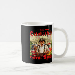 Taza De Café Lederhosen Trump bebiendo cerveza Make Great Again
