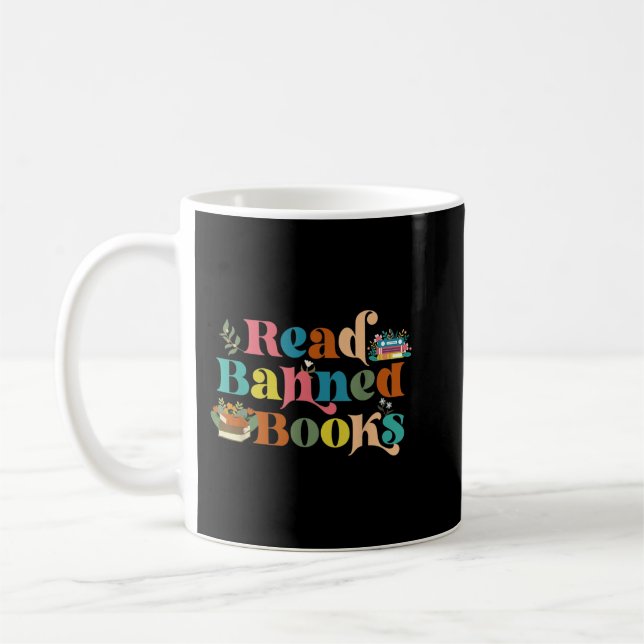 Taza De Café Leer camisetas de libros prohibidos (Izquierda)