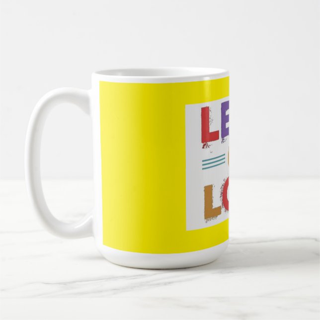 Taza De Café Leer con amor Motivacional Cita Mug (Izquierda)