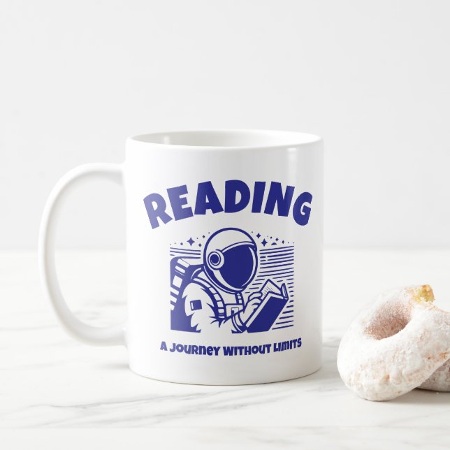 Taza De Café Leer el viaje sin límites - Personalizar (Con donut)