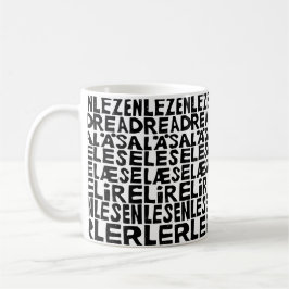 Taza De Café Leer en 8 idiomas Lino Print Mug