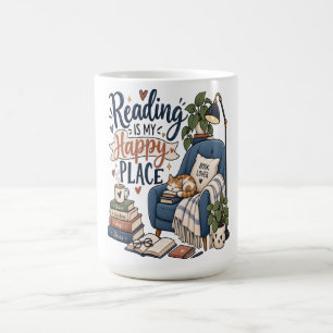 Taza De Café Leer Es Mi Lugar Feliz – Diseño Acogedor para Aman