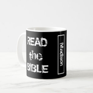 Taza De Café Leer la Biblia en blanco y negro