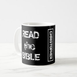Taza De Café Leer la Biblia en blanco y negro
