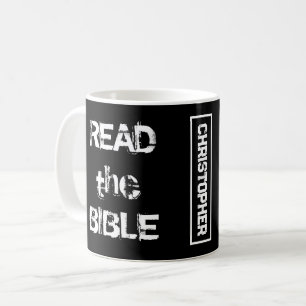 Taza De Café Leer la Biblia en blanco y negro