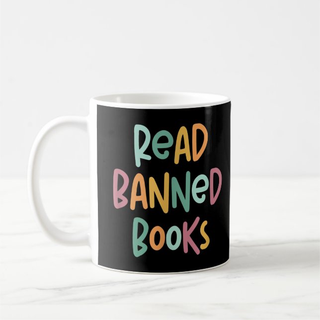 Taza De Café Leer la copia de camisetas de libros prohibidos (Izquierda)
