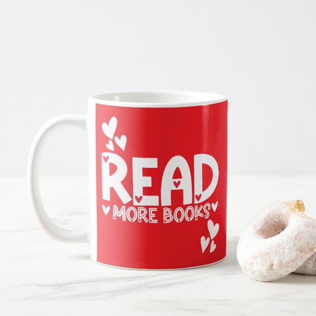 Taza De Café Leer libros amar (Con donut)