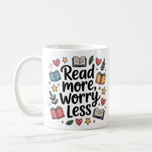 Taza De Café Leer más angustia menos amante del libro de Doodle