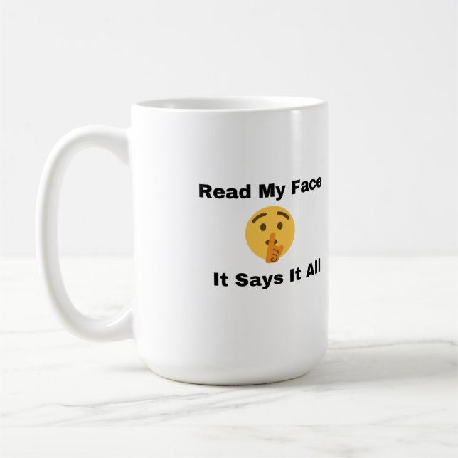 Taza De Café Leer mi cara, lo dice todo en un (Izquierda)
