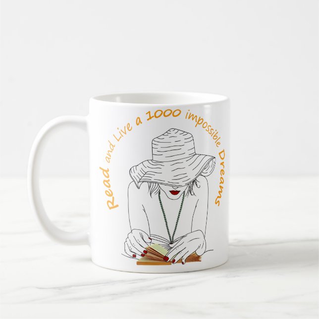 Taza De Café Leer y vivir 1000 sueños (Izquierda)