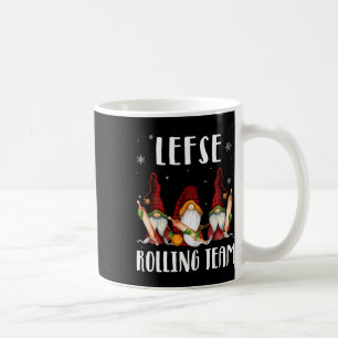 Taza De Café Lefse Rolling Team Gnomes Navidades Xmas Plaid Kid