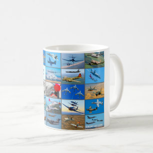 TAZA DE CAFÉ LEGADO DE AVIONES MILITARES DE EE. UU. “MONTAGE”