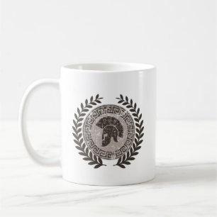 Taza De Café "Legado espartano - Diseño de Emblema Guerrero Ant