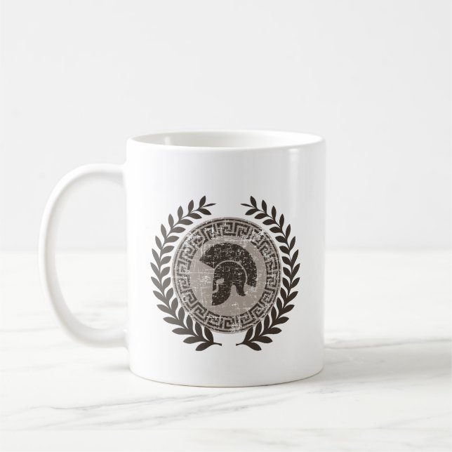 Taza De Café "Legado espartano - Diseño de Emblema Guerrero Ant (Izquierda)