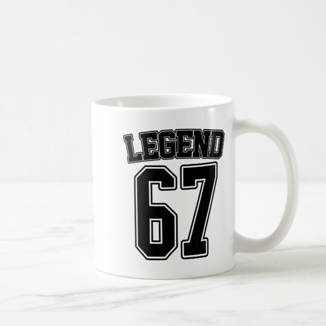 Taza De Café Legend 67 Six Seven Srts Number Varsity Team 67th  (Derecha)