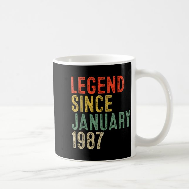 Taza De Café Legend Since January 1987 &# th Birthday &#  Yea (Derecha)