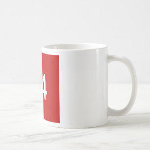Taza De Café Legendario Nº 14 en rojo y blanco