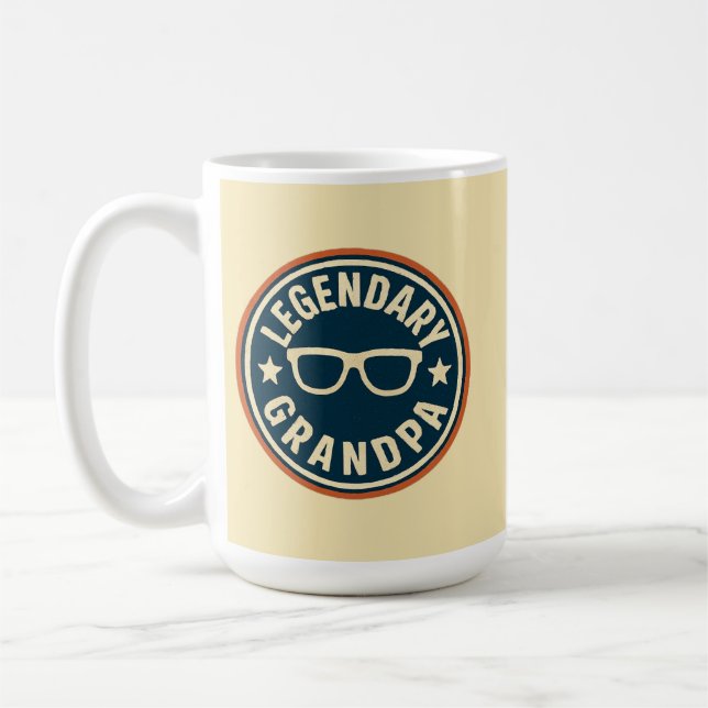 Taza De Café legendary grandpa retro badge (Izquierda)