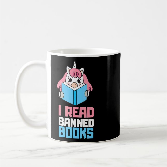 Taza De Café Leí el libro de lectura de libros prohibidos (Izquierda)