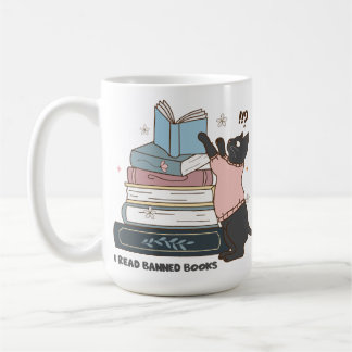 Taza De Café Leí Libros Prohibidos - Amantes del Libro