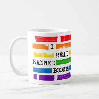 Taza De Café Leí Libros Prohibidos Arcoiris Redactado