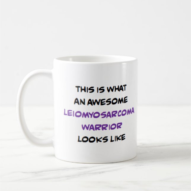 Taza De Café leiomyosarcoma warrior, awesome (Izquierda)