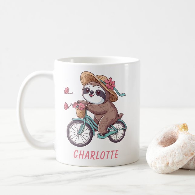 Taza De Café Lema De Aventura Con Un Nombre Personalizado En Bi (Con donut)