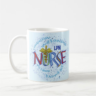 Taza De Café Lema de enfermera LPN