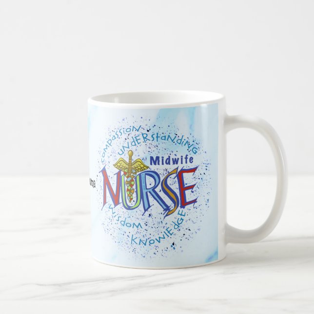 Taza De Café Lema de Enfermera Partera (Derecha)