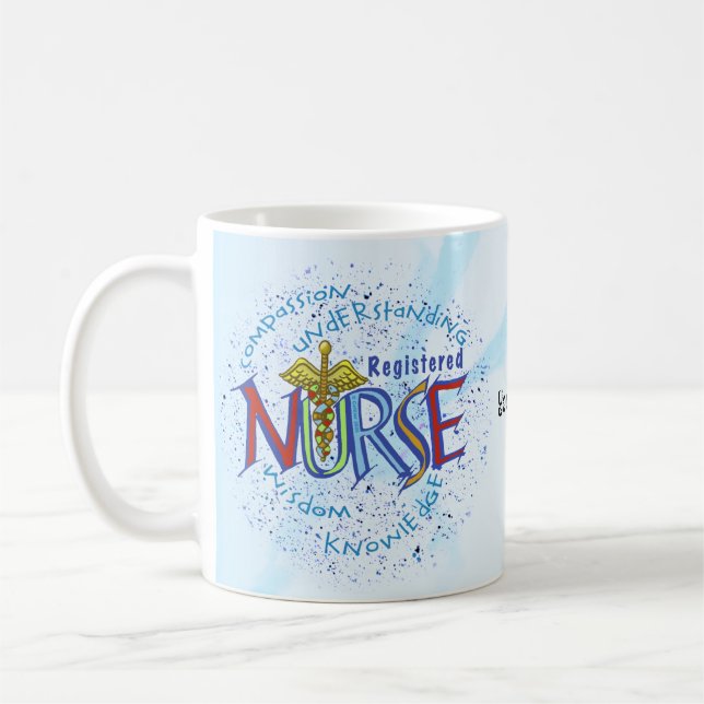 Taza De Café Lema de Enfermera Registrada (Izquierda)