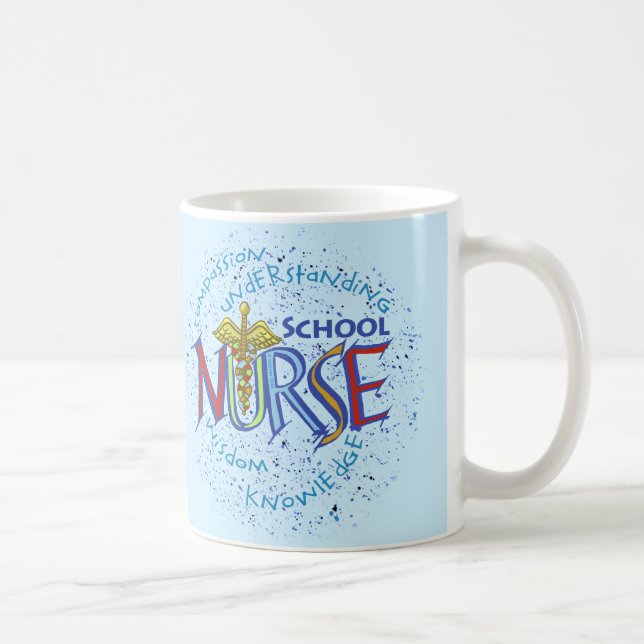 Taza De Café Lema de la Enfermera Escolar (Derecha)
