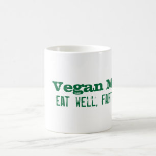 Taza De Café Lema del vegano: coma bien, fart a menudo