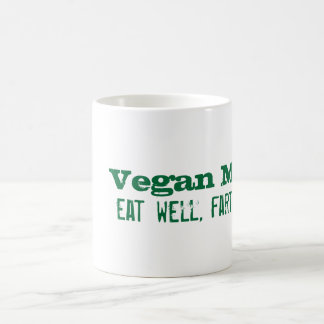 Taza De Café Lema del vegano: coma bien, fart a menudo