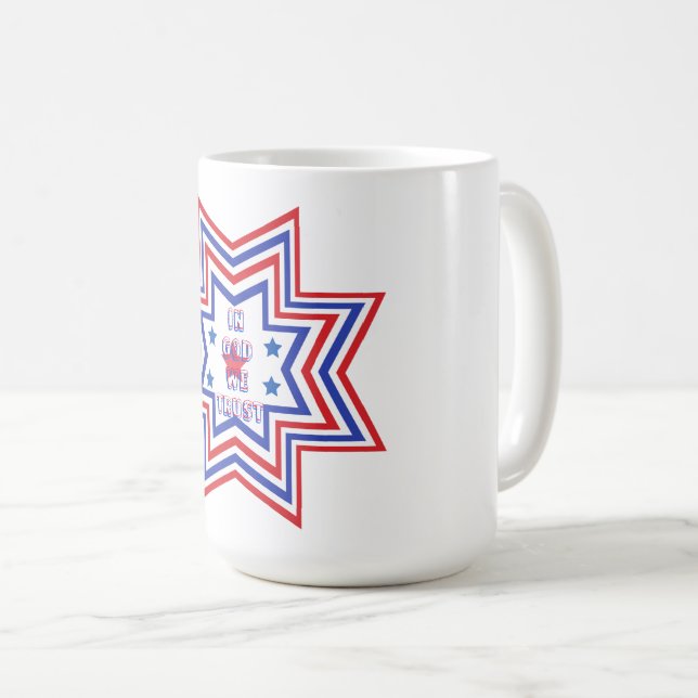 Taza De Café Lema estadounidense de estrella roja, azul y blanc (Anverso derecho)