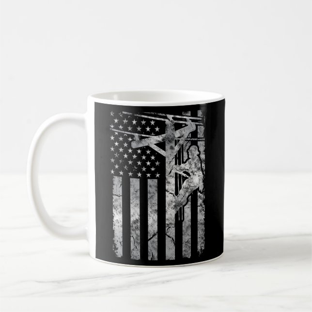 Taza De Café Lemán de cable eléctrico Patriótico con problemas (Izquierda)
