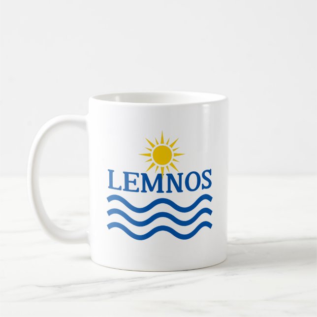 Taza De Café LEMNOS Grecia, ondas solares (Izquierda)
